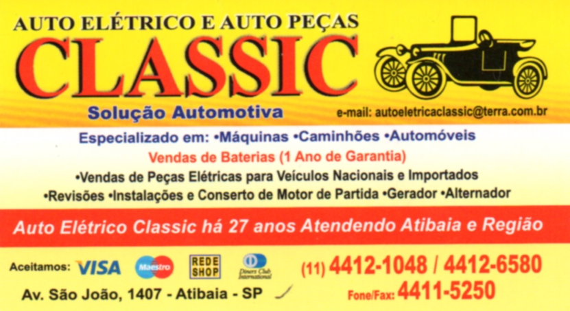 Auto Elétrico e Auto Peças Classic – Auto Elétrico em Atibaia
