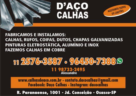 D Aço Calhas em Osasco