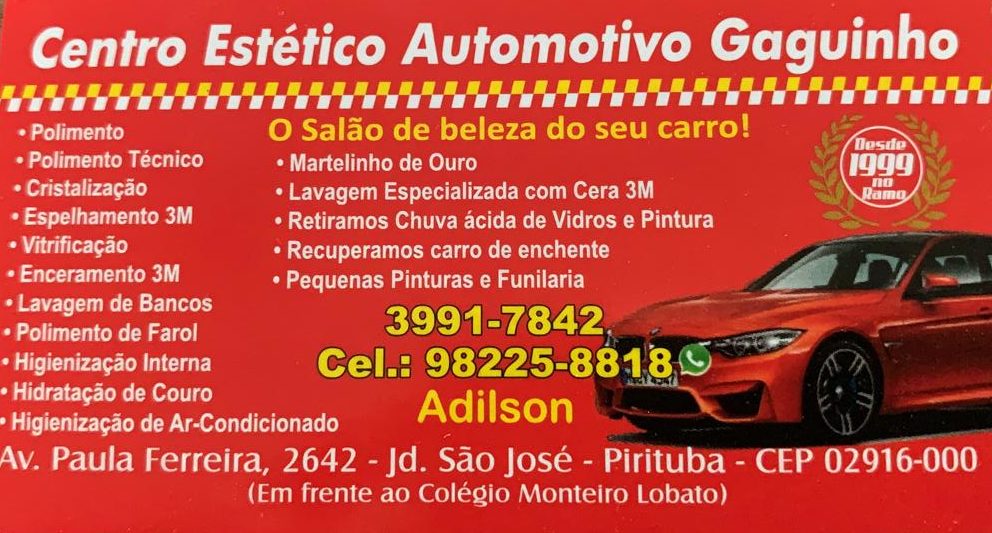 Gaguinho Centro Estético Automotivo em Pirituba