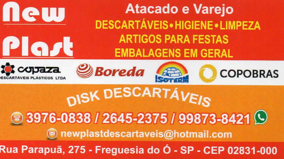 New Plast  Descartáveis – Descartáveis em Freguesia do Ó